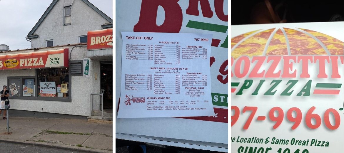 Brozzetti's Pizza Menu